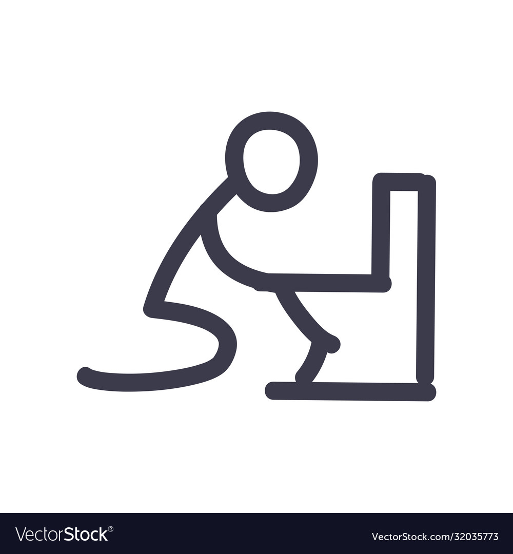 Stickfigure vomiting on toilet fill style icon