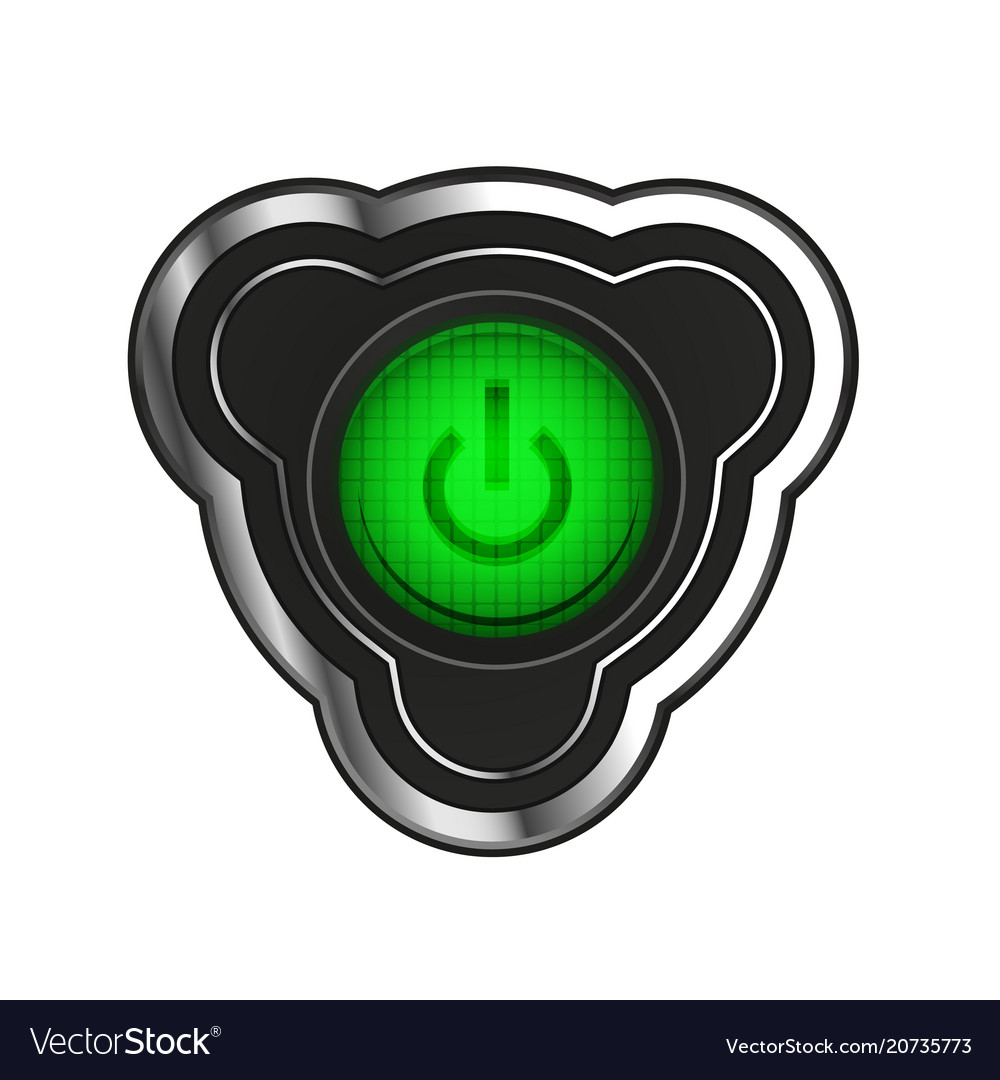 Techno futuristic start power button Vector Image Techno futuristic start power button