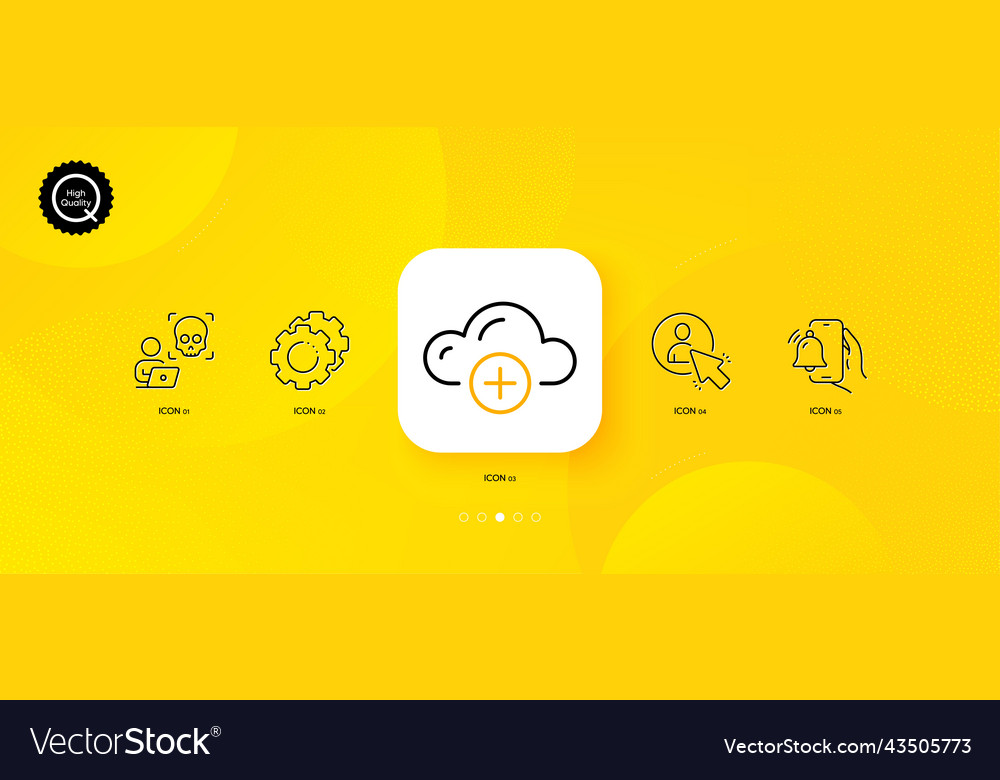 User settings gears and alarm clock minimal line vector image User settings gears and alarm clock minimal line