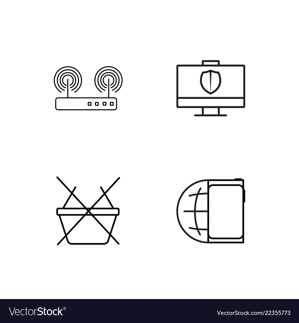Web simple outlined icons set