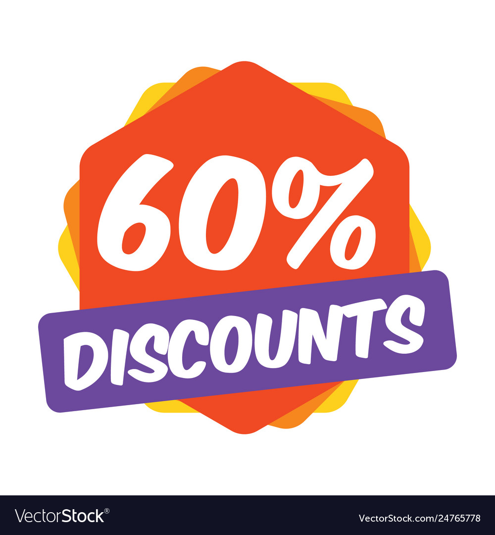 60 off discount promotion sale promo market Vector Image