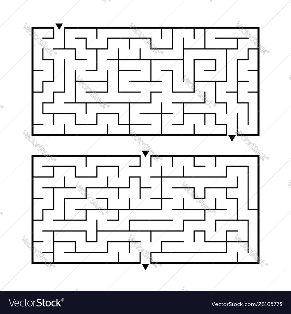 A set two rectangular labyrinths simple flat