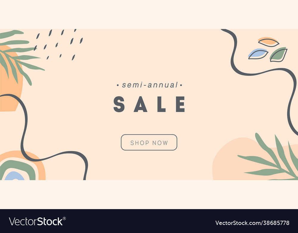 Boho abstract horizontal banner template trendy