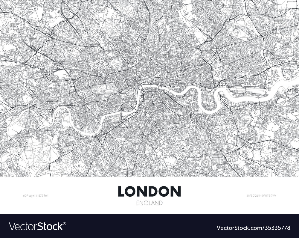 City map london england travel poster detailed Vector Image