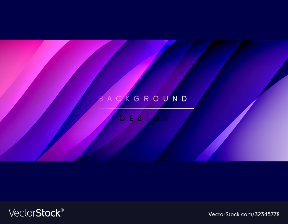 Fluid gradient waves with shadow lines and glowing