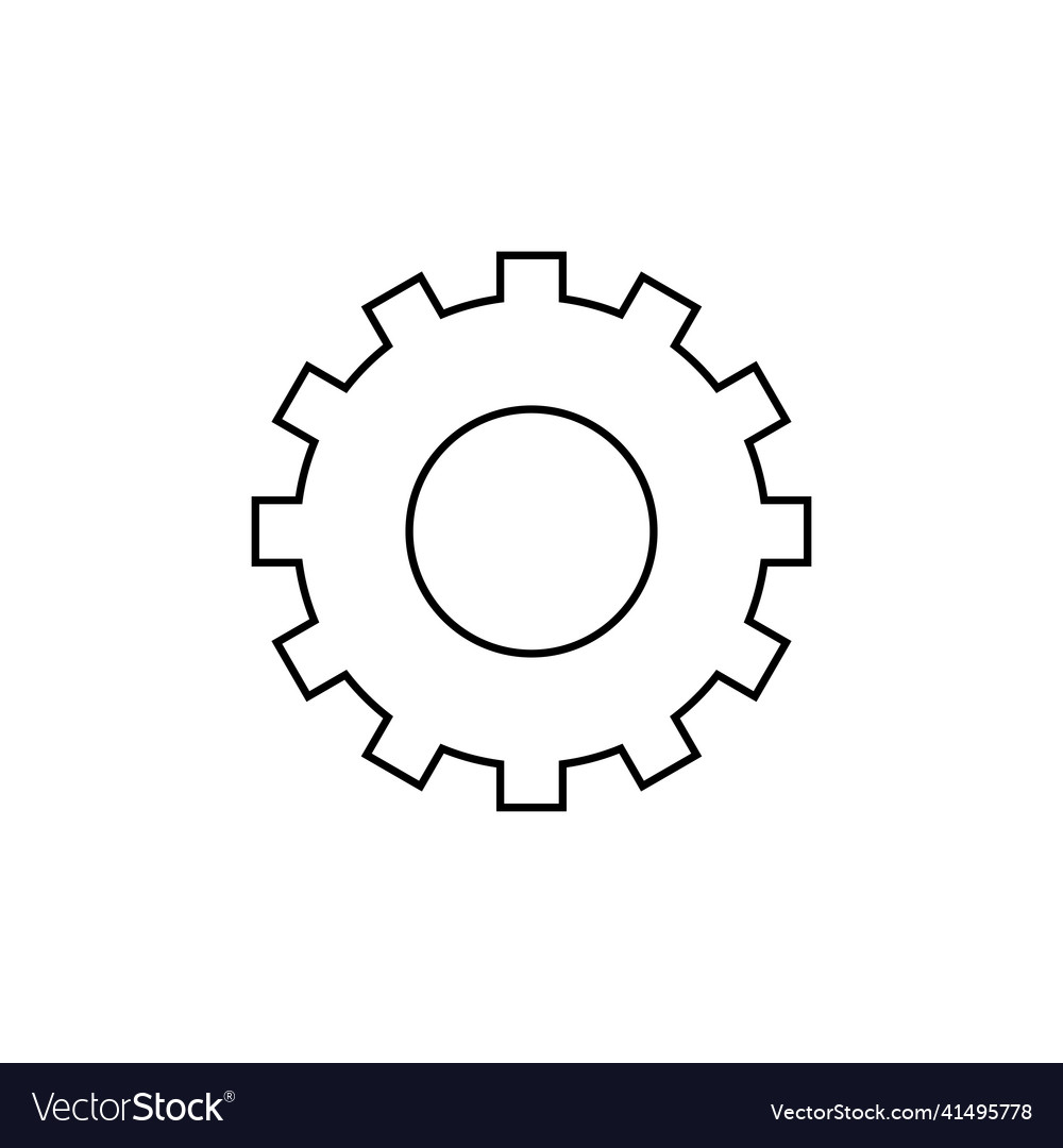 Gears options linear icon thin line isolated vector image Gears options linear icon thin line isolated