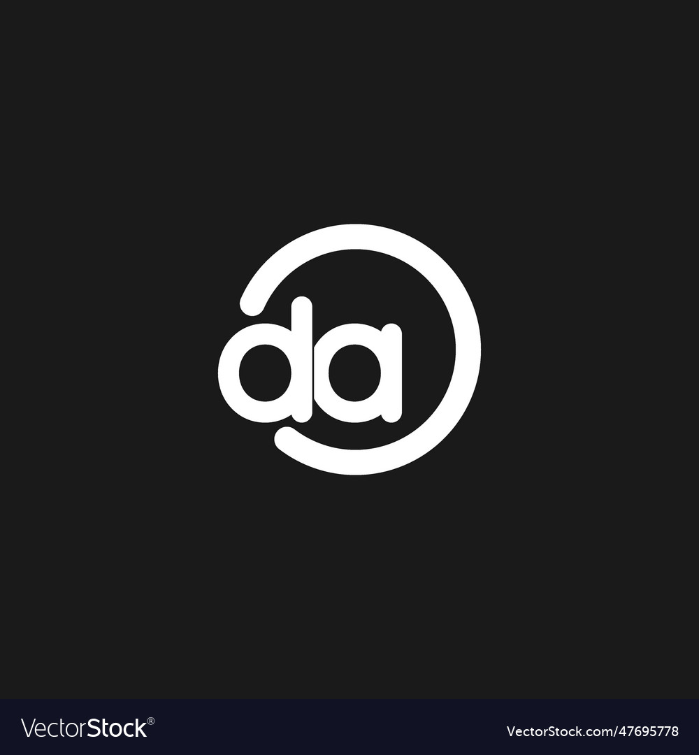 Initials da logo monogram with simple circles Vector Image Initials da logo monogram with simple circles