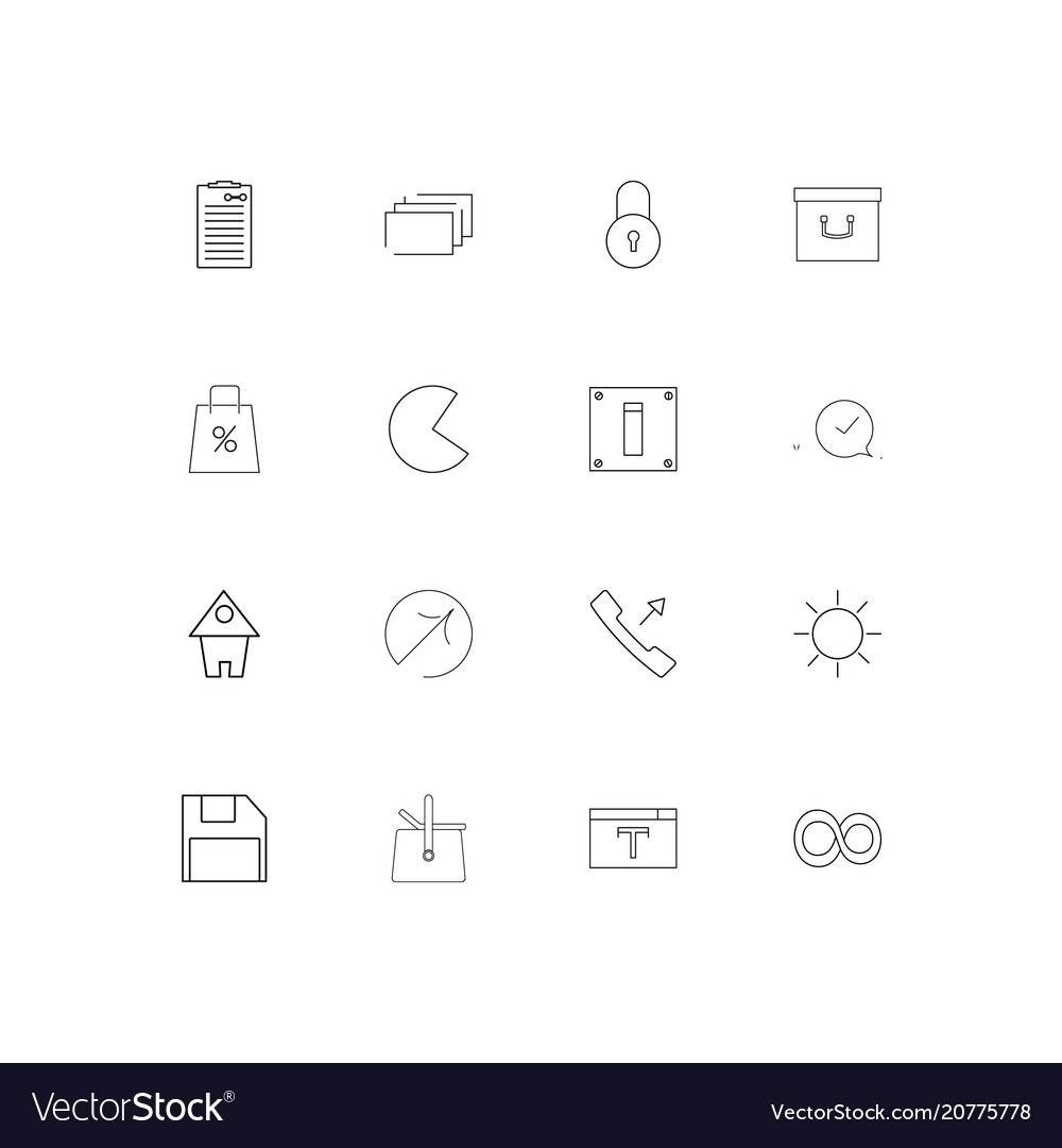 Interface linear thin icons set outlined simple