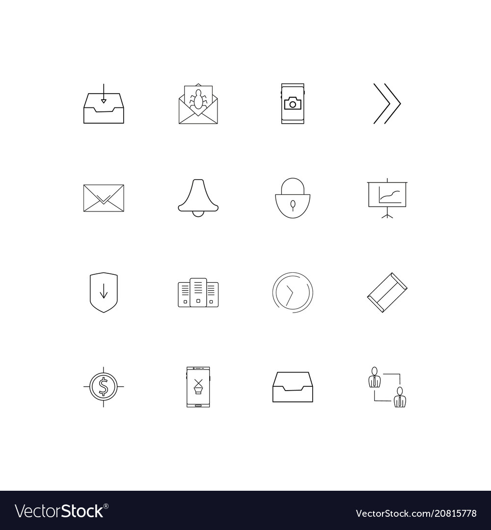 Internet of things linear thin icons set outlined