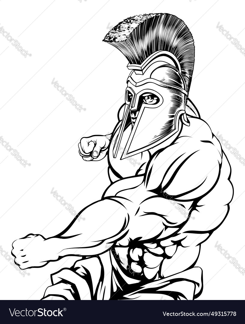 Punching gladiator mascot Royalty Free Vector Image