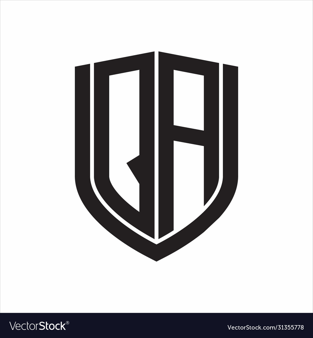 Qa logo monogram with emblem shield design