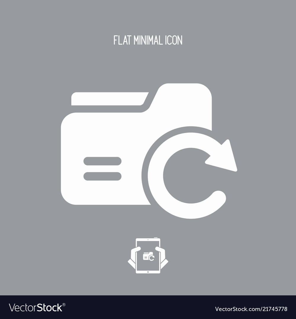 Refresh folder - flat minimal icon vector image Refresh folder - flat minimal icon