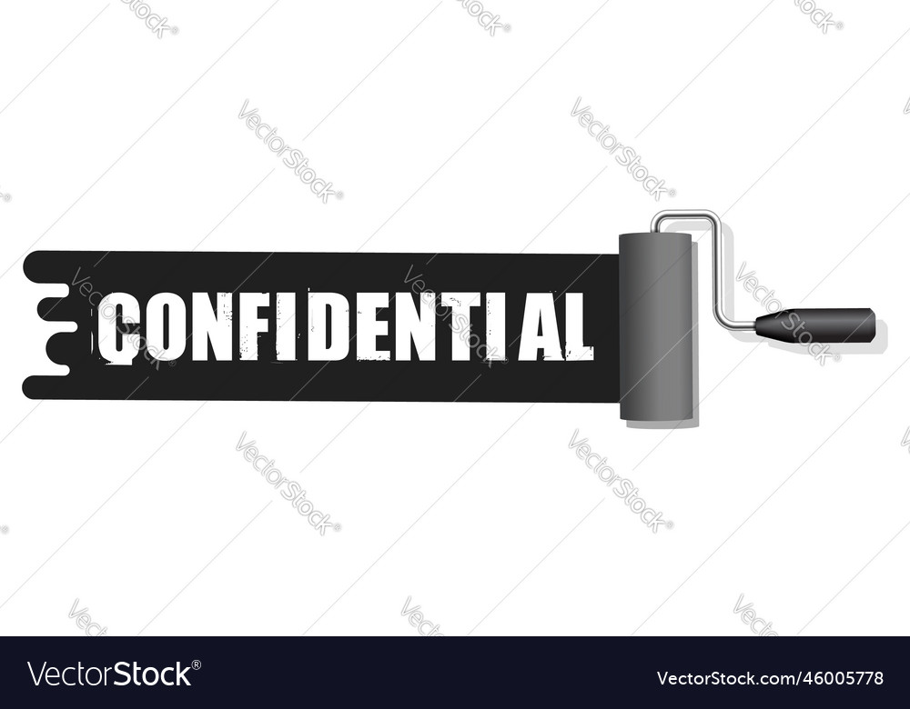 Roller painter paintbrush with text confidential vector image Roller painter paintbrush with text confidential