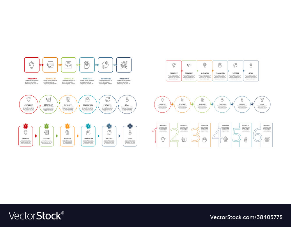 Set 6 business data visualization process chart
