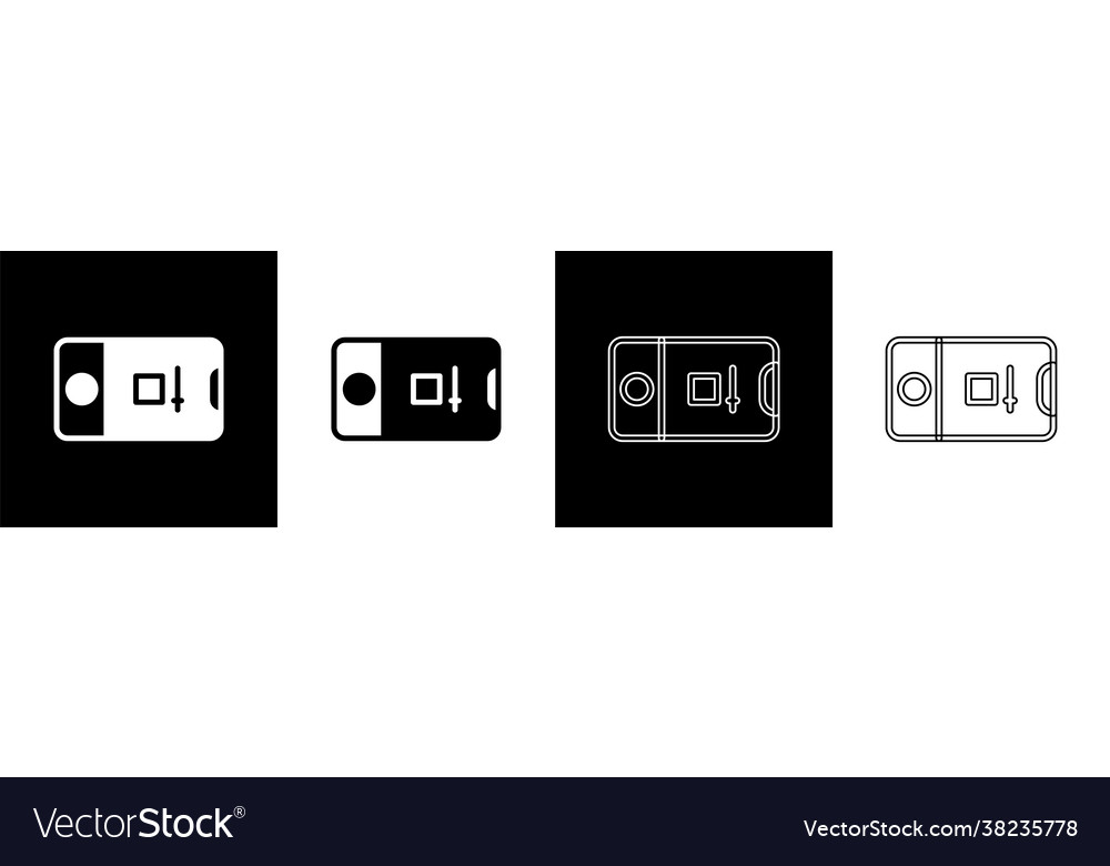 Set mobile phone with record frame camera icon Vector Image Set mobile phone with record frame camera icon