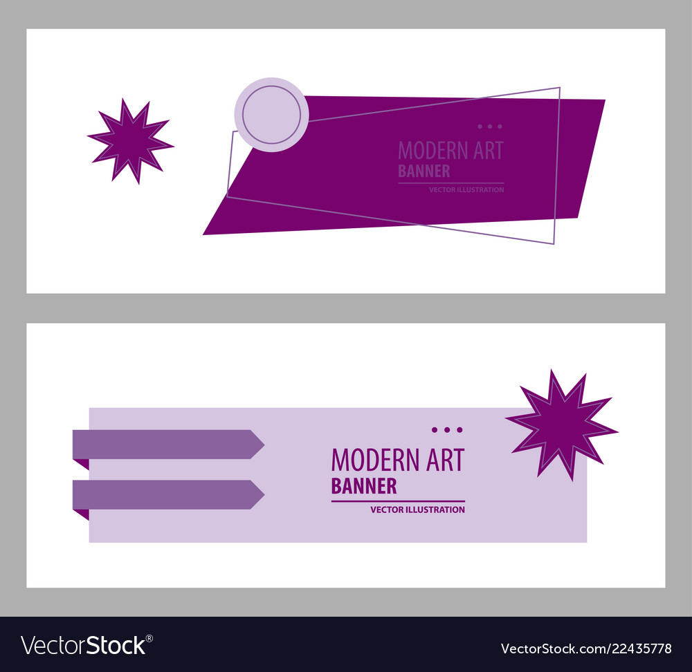 Set of abstract geometric design banner web