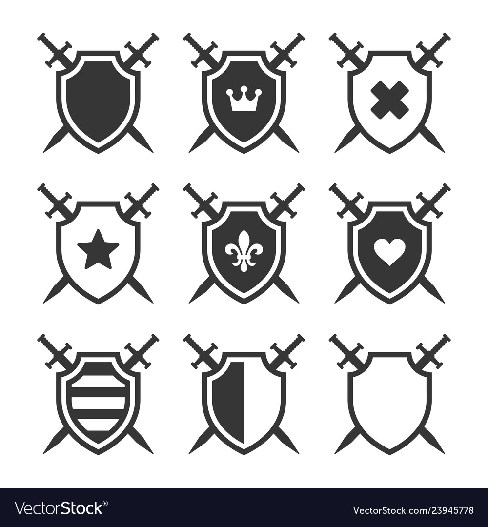 heraldic crossed swords 12304945 Vector Art at Vecteezy