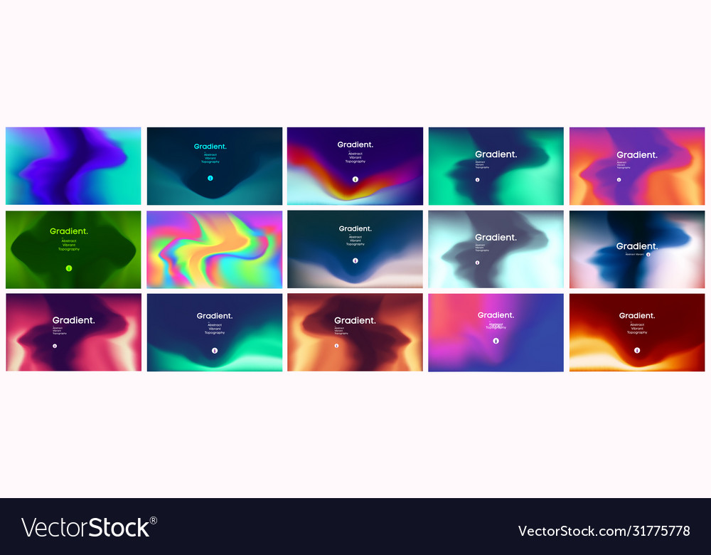 Smooth abstract colorful gradient backgrounds set vector image Smooth abstract colorful gradient backgrounds set