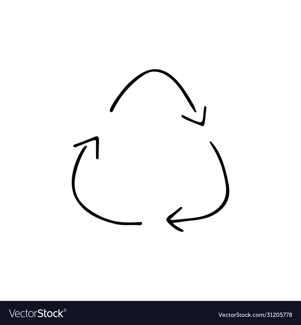 Three circular arrows in shape a triangle