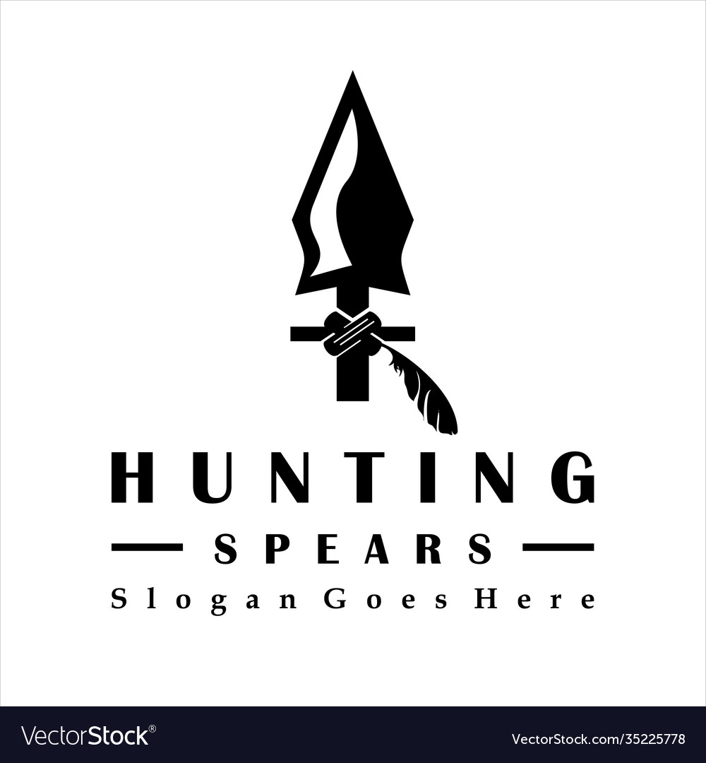 Vintage rustic hipster arrowhead spear hunting