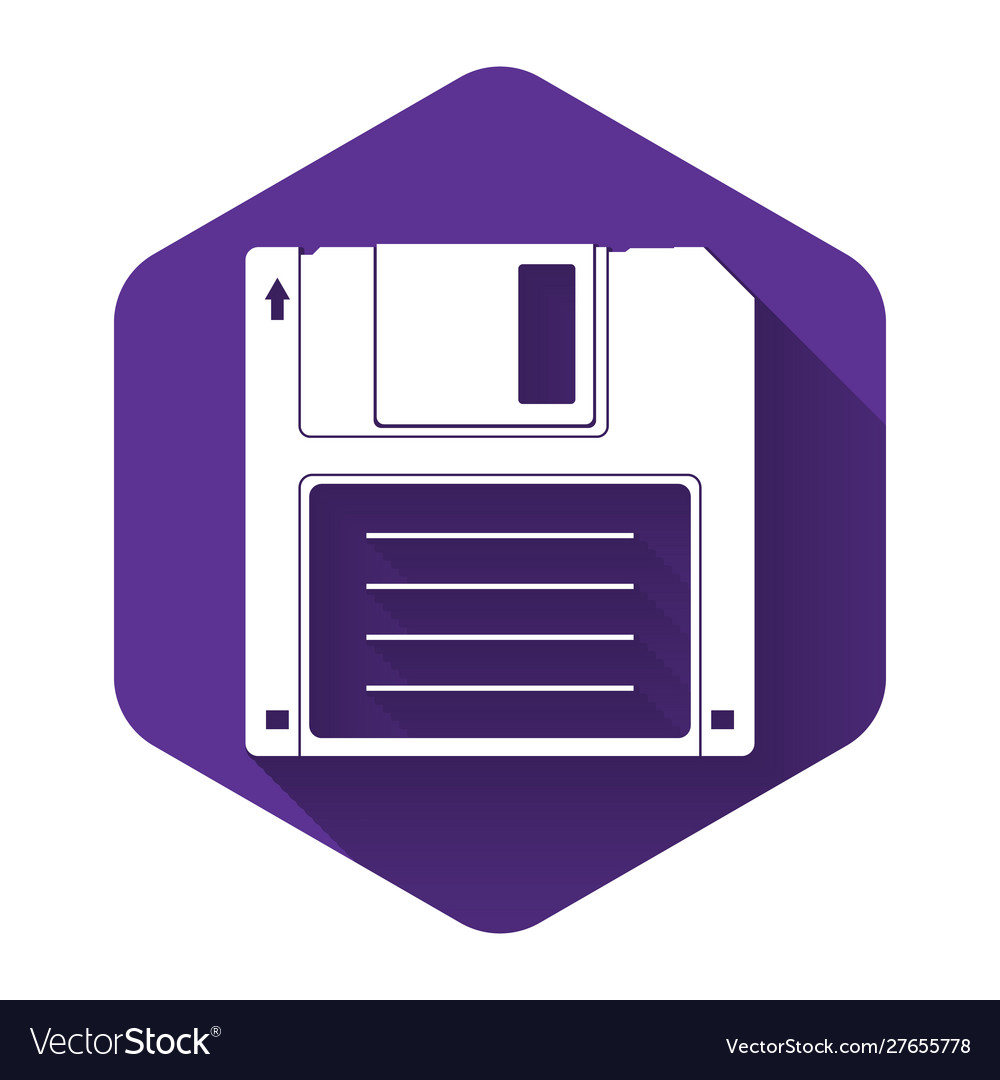 White floppy disk for computer data storage icon vector image White floppy disk for computer data storage icon