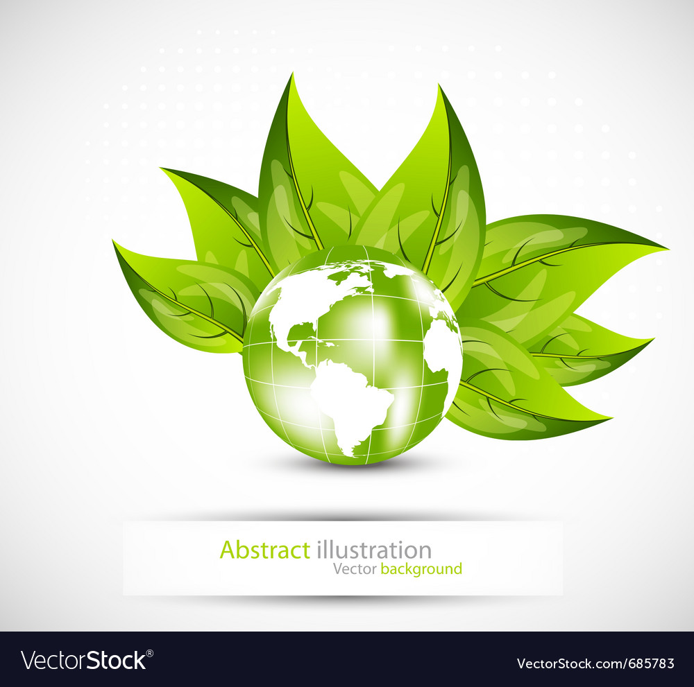 Background with globe and leaves