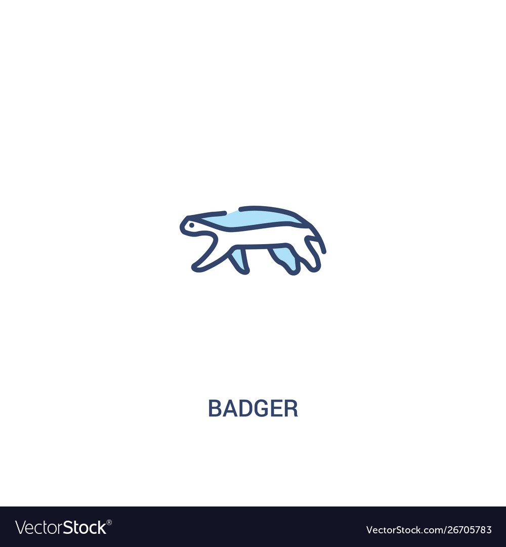 Badger concept 2 colored icon simple line element vector image Badger concept 2 colored icon simple line element