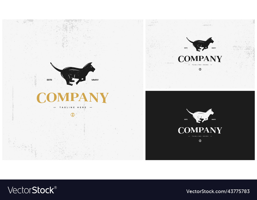 Cat logo with of sitting upright