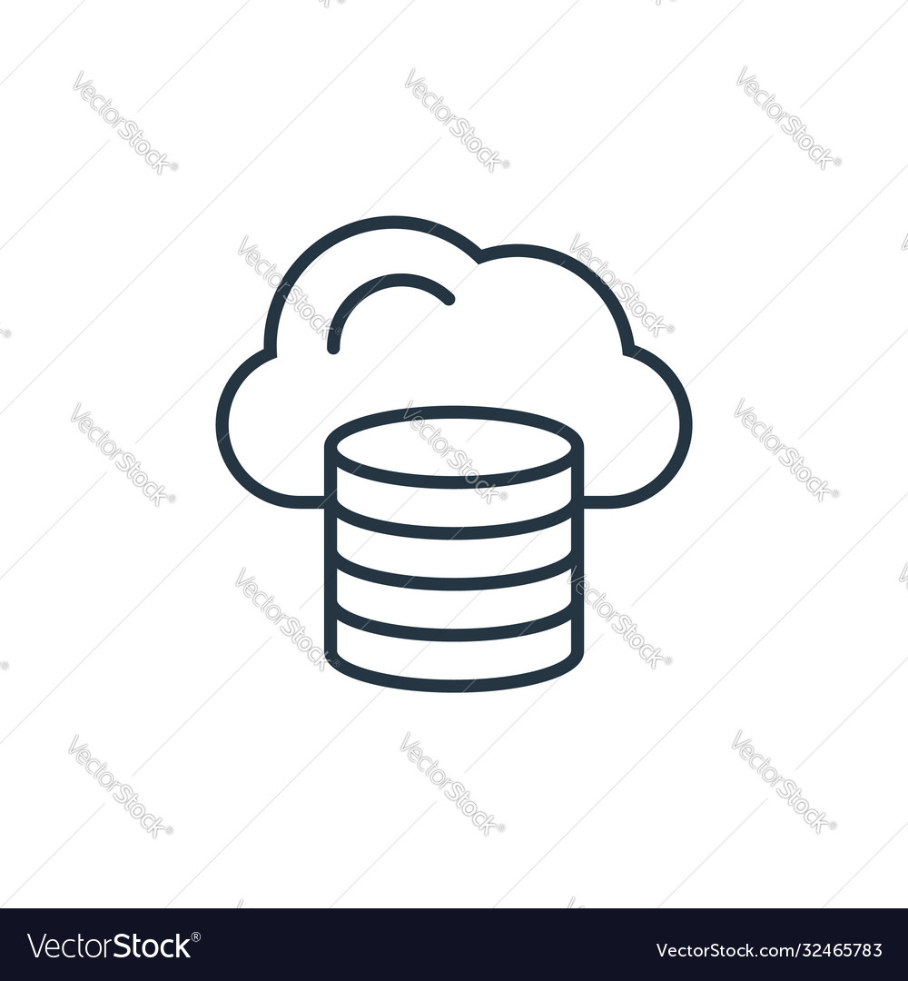 Cloud database icon isolated on white background vector image Cloud database icon isolated on white background