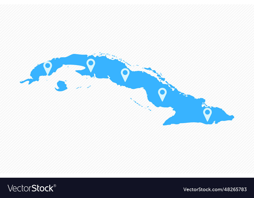 Cuba simple map with icons