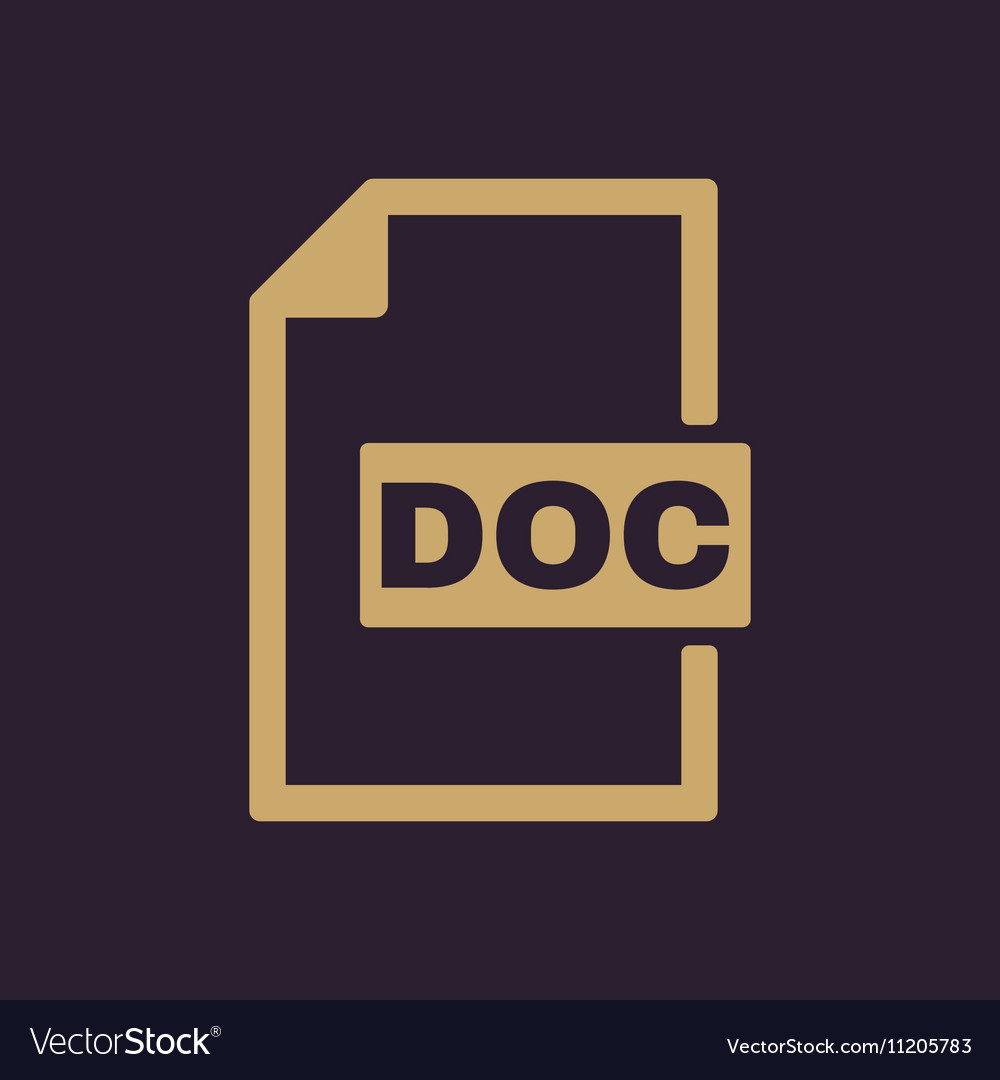Doc icon text file format symbol flat