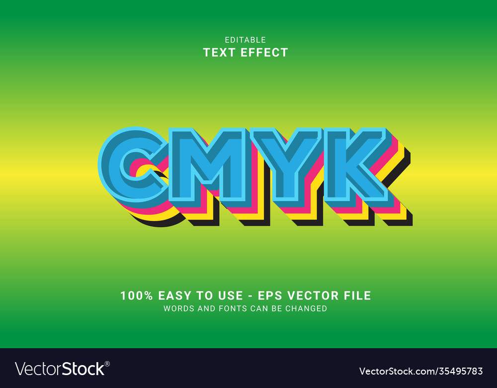 Editable text effect four color style
