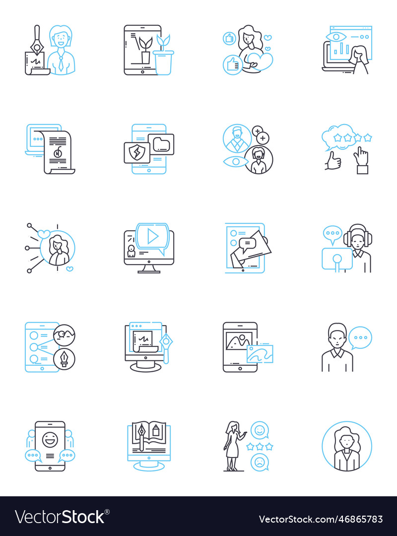 Email engine linear icons set inbox drafts sent