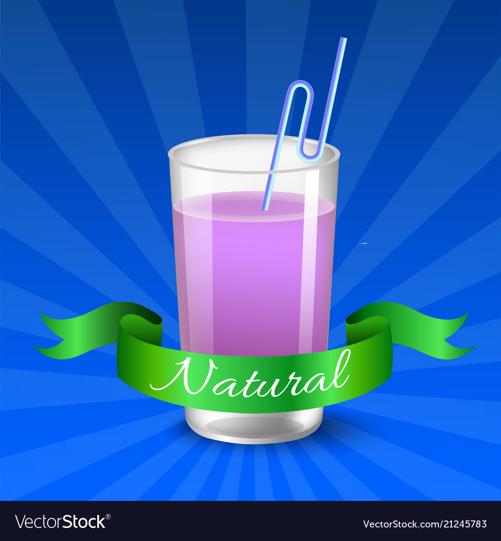 Glass of juice with raspberry isolated