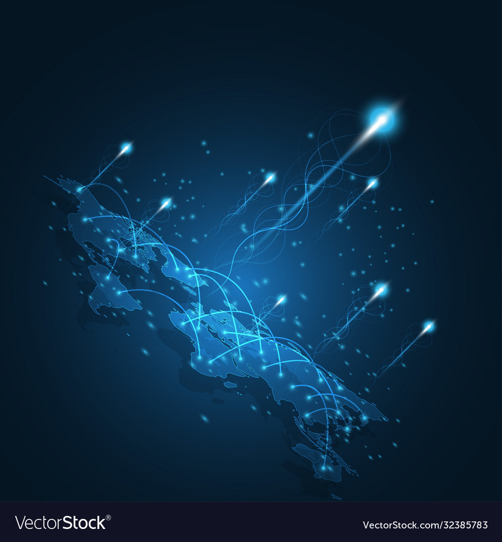 Global network connection world map abstract vector image Global network connection world map abstract
