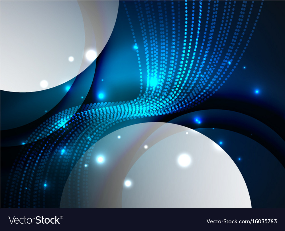 Glowing wave created with particles on dark color