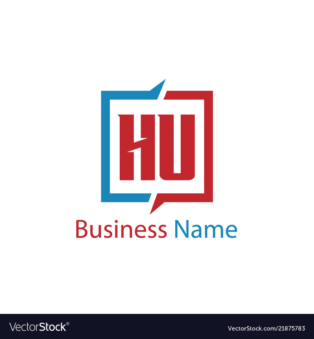 Initial letter hu logo template design Royalty Free Vector