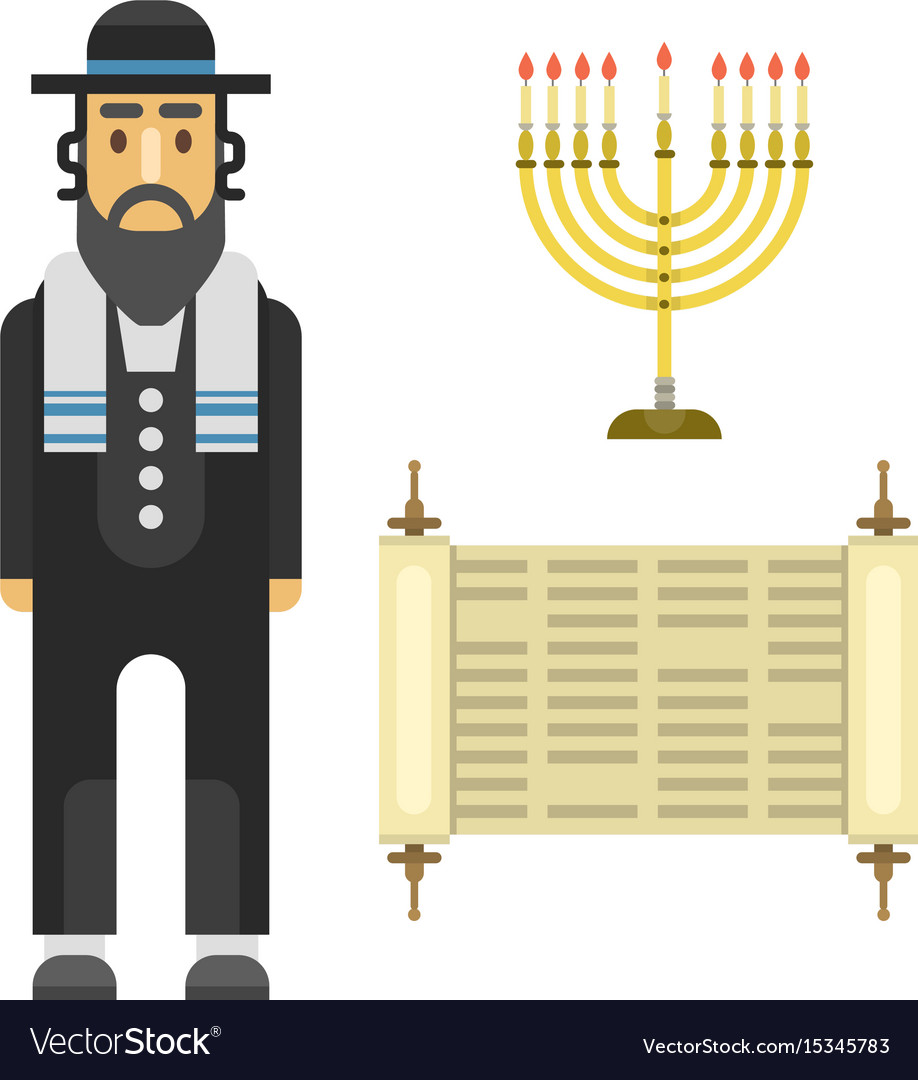 Judaism Church Traditional Symbols Isolated Vector Image