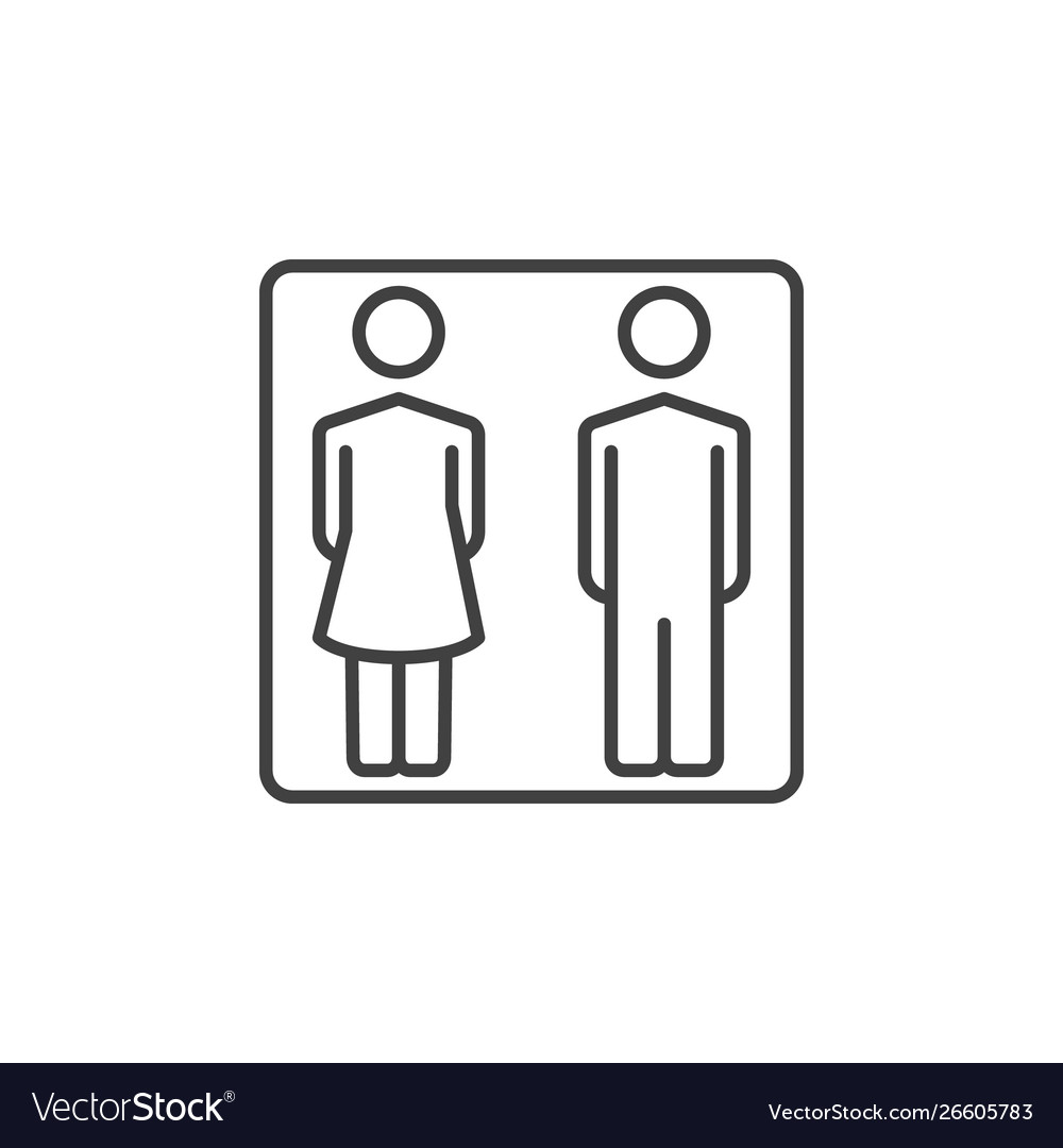 Man and woman outline icon - wc or toilet