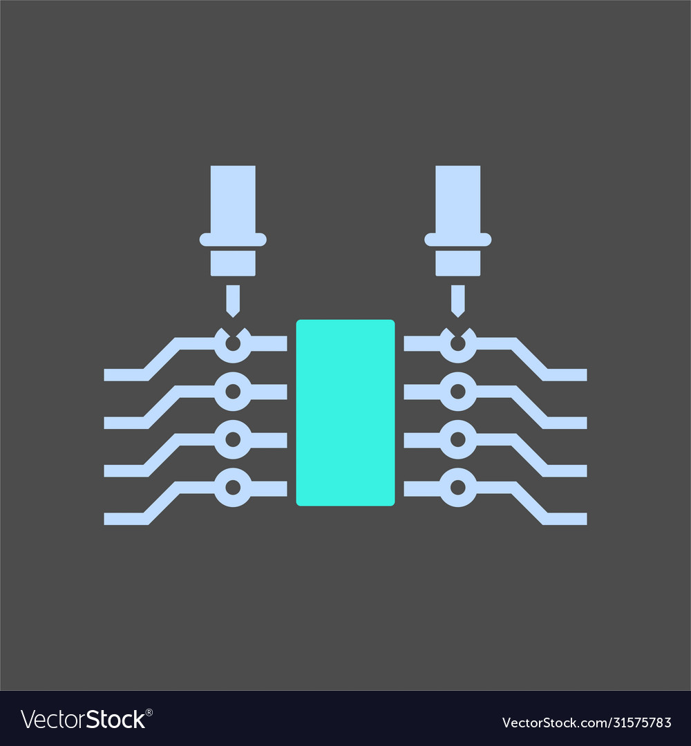 Microchip testing icon Vector Image Microchip testing icon