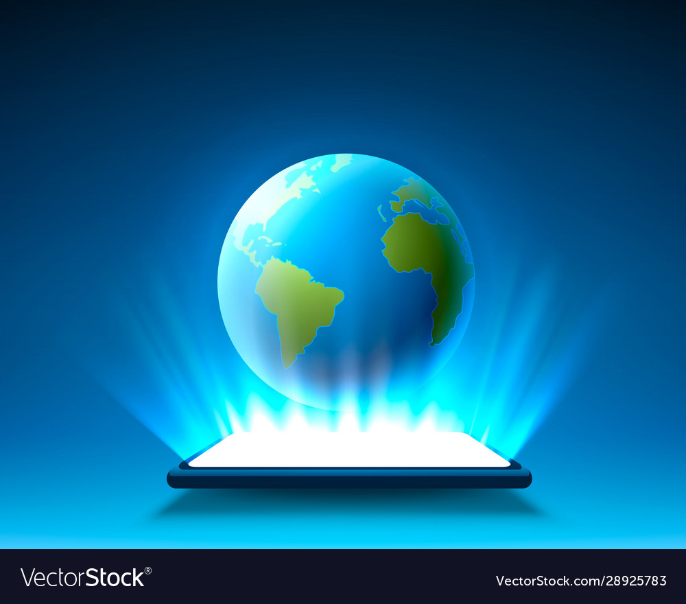 Phone gps navigation map world vector image Phone gps navigation map world