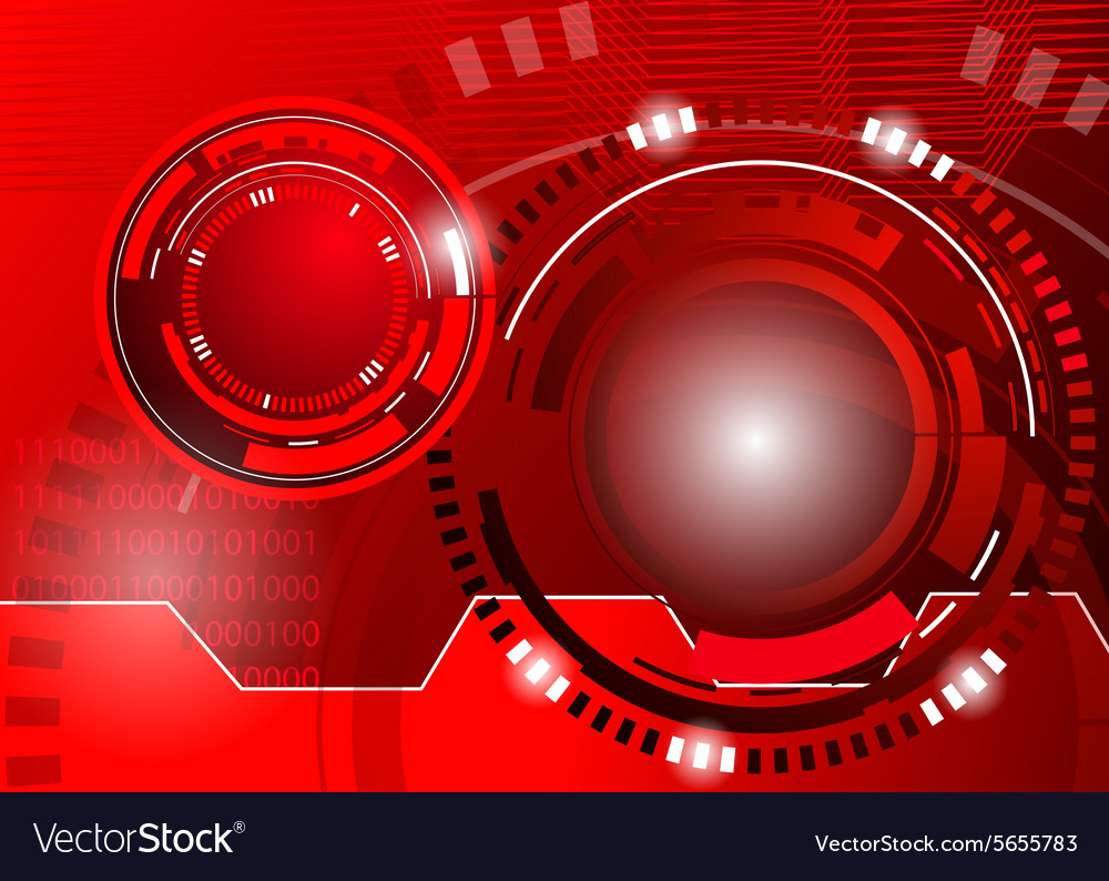 Red Techno Circle Background