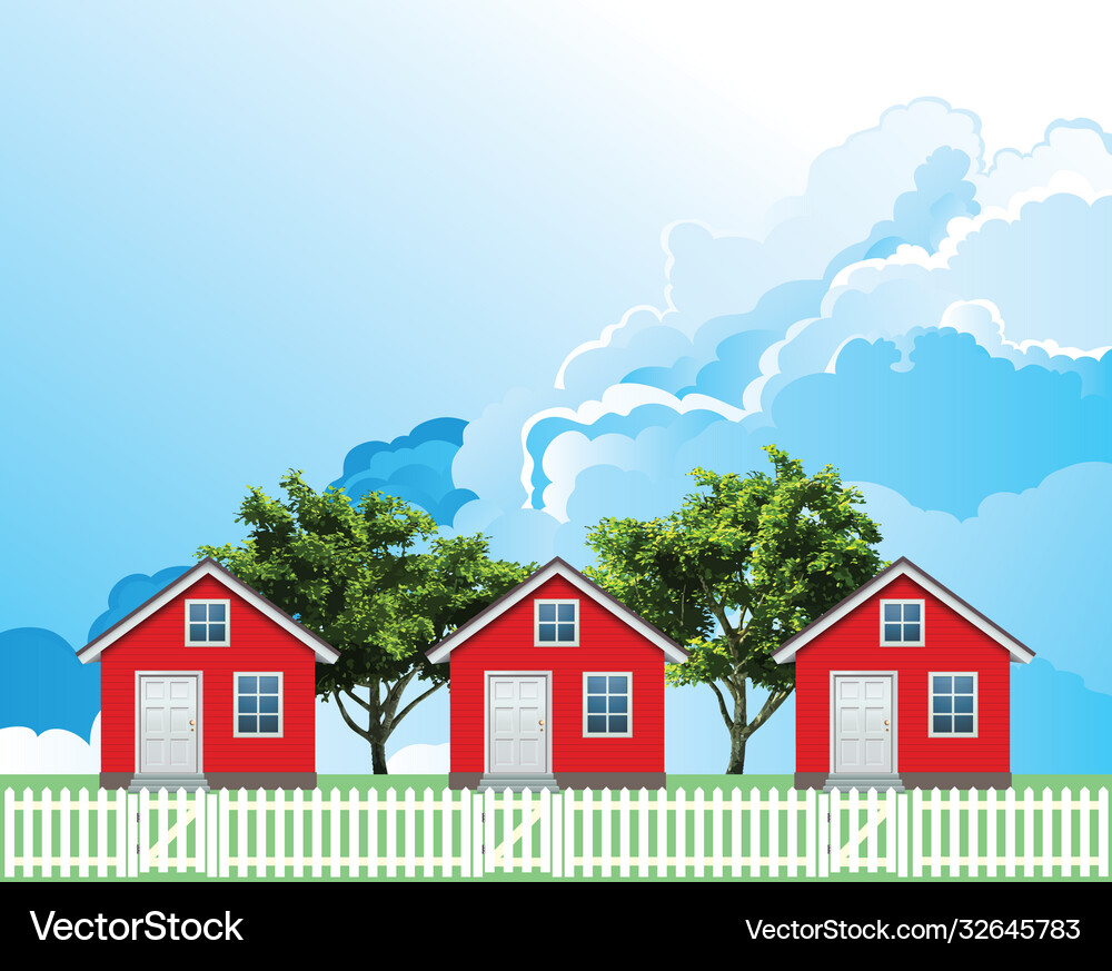 Row residential houses Royalty Free Vector Image