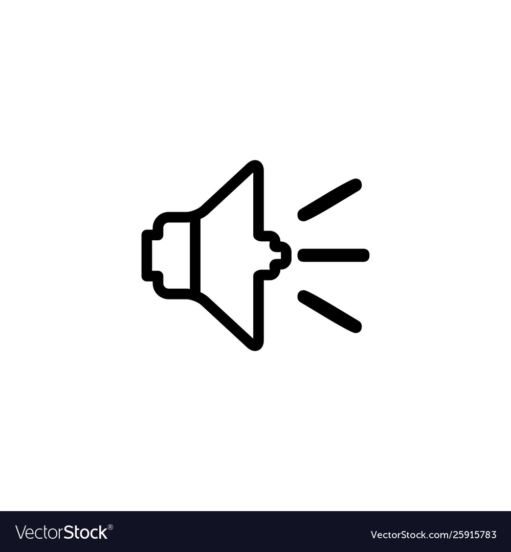 Sound line icon in flat style for apps ui vector image Sound line icon in flat style for apps ui