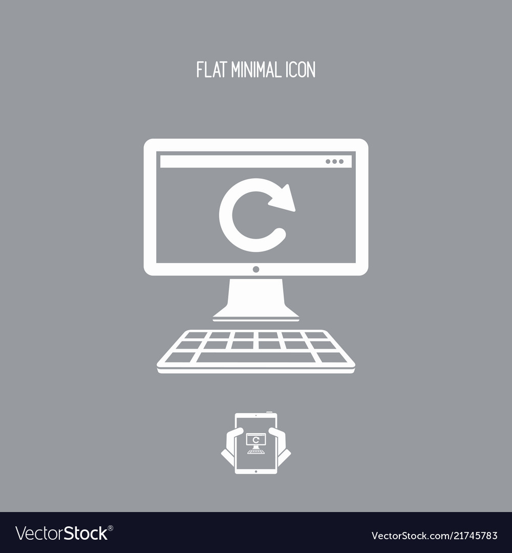 Updates computer - flat minimal icon