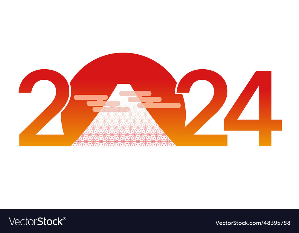 2024 new years greeting symbol with mt fuji