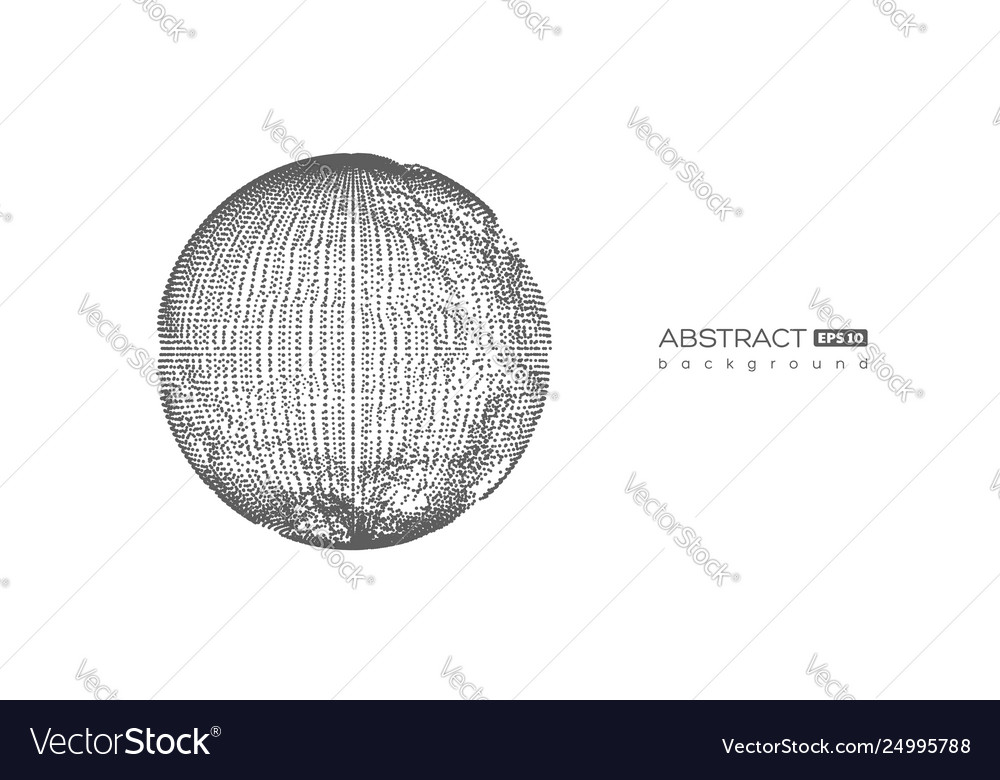 Abstract globe sphere with destroyed effect vector image Abstract globe sphere with destroyed effect