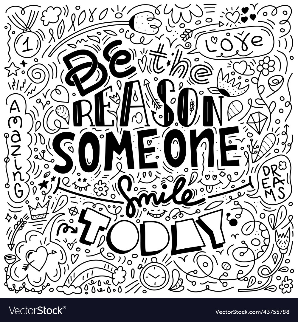 Black color doodle design of image with message vector image Black color doodle design of image with message