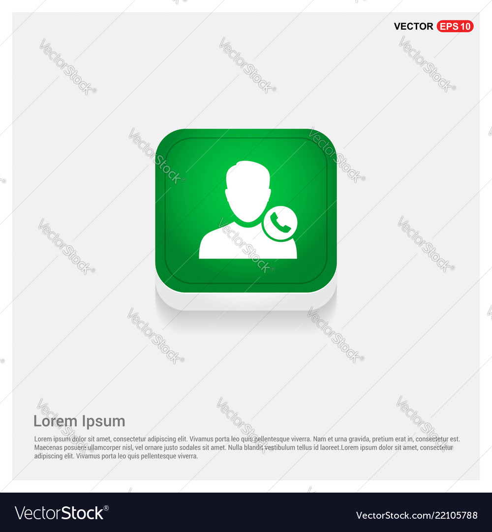Call user icon green web button