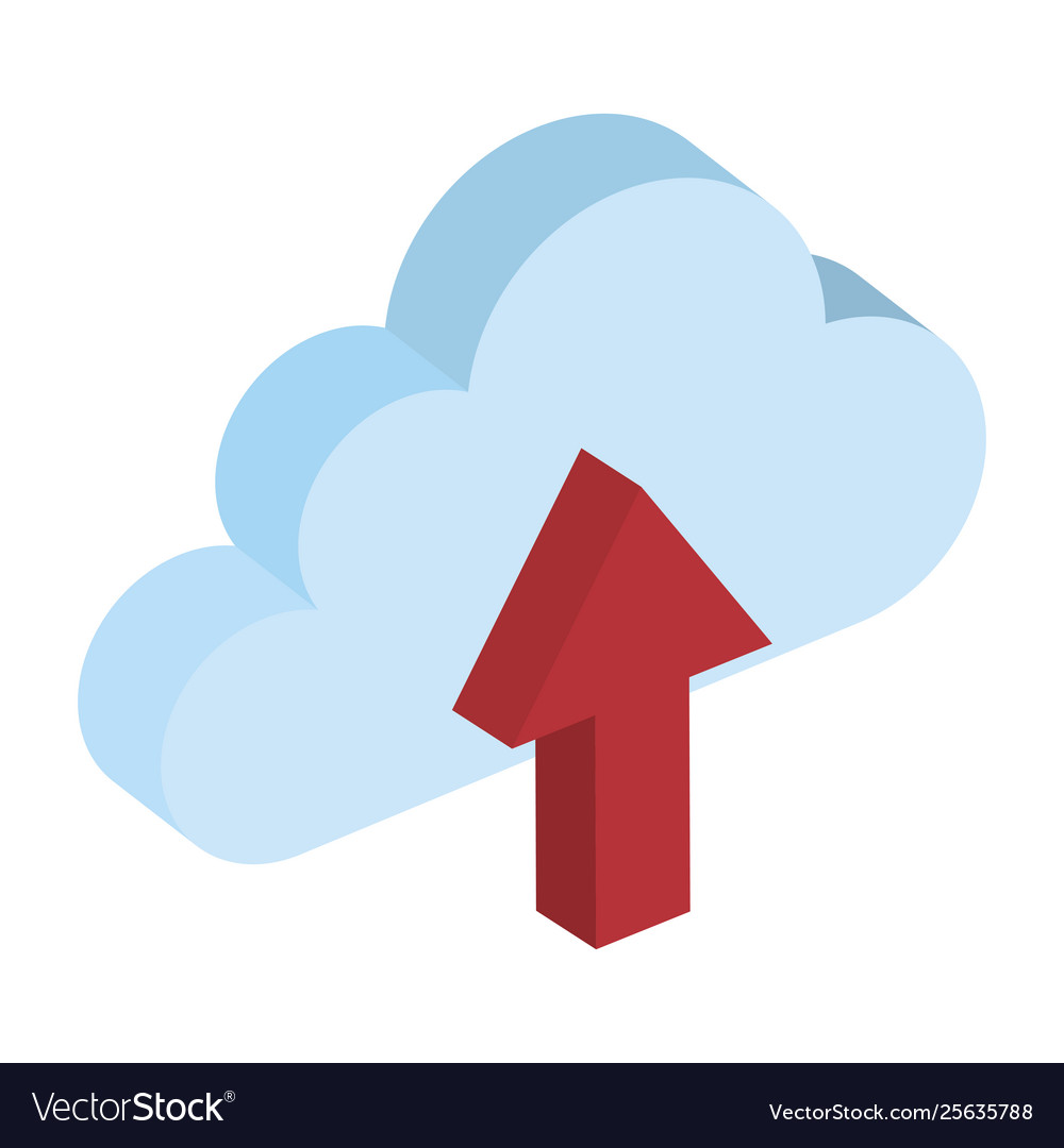 Cloud computing with data upload vector image Cloud computing with data upload